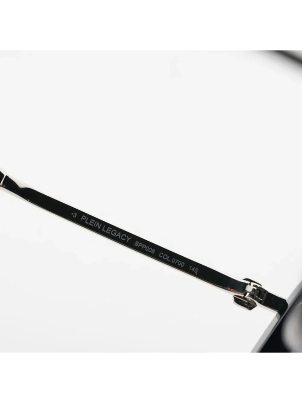 Philipp Plein SPP008M 0700 Sunglasses Shiny Black Aviator Frame, Grey Lenses - Picture 7 of 10